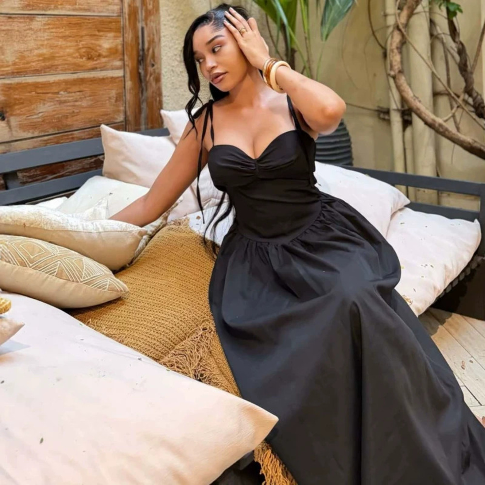 African Style Halter Neck Ruched Waist Maxi Dress